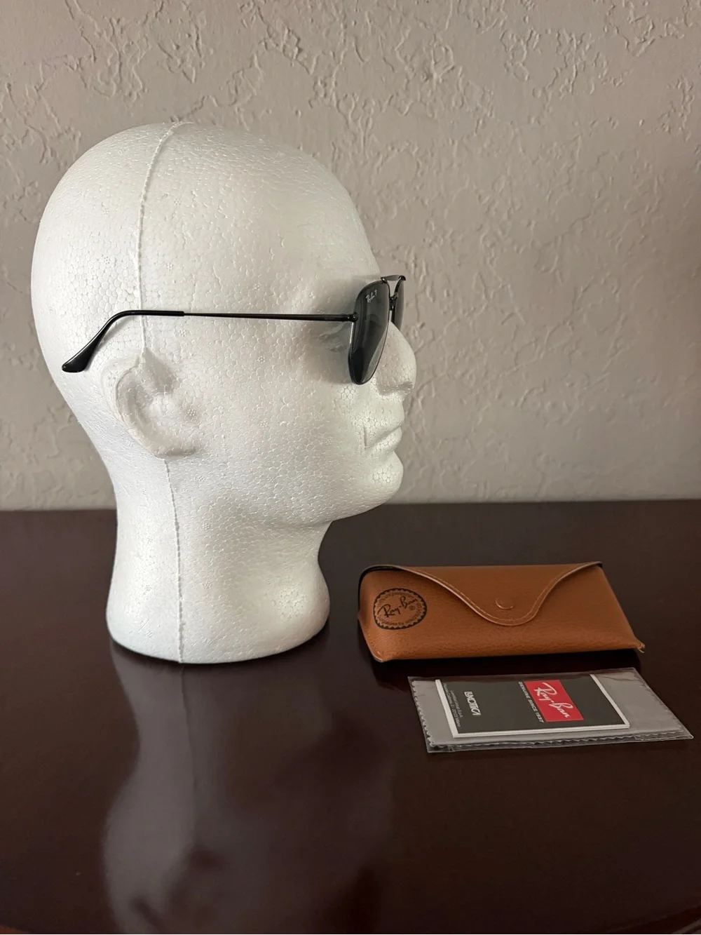 Ray-Ban RB3665 002/58 Polarized Black Metal Square Aviator Sunglasses 54mm Italy
